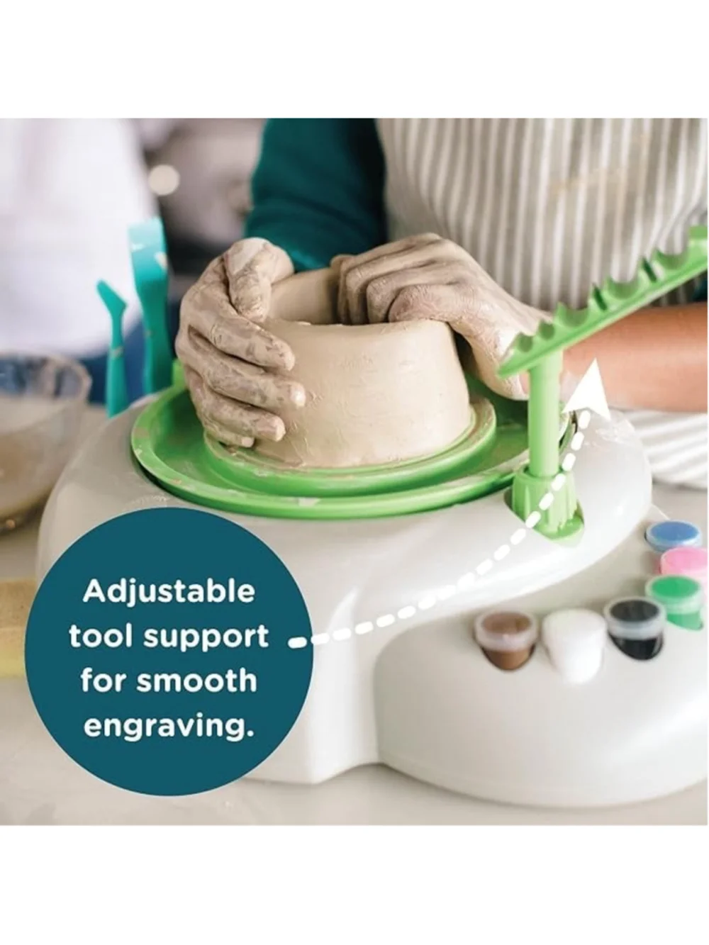 MindWare Pottery Wheel for Beginners Pottery Kit with Air-Dry Clay, Tools NEW